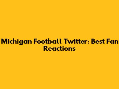 Michigan Football Twitter: Best Fan Reactions