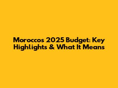 Morocco's 2025 Budget: Key Highlights & What It Means