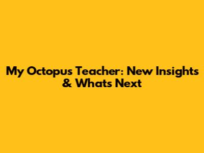My Octopus Teacher: New Insights & What's Next
