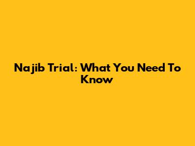 Najib Trial: What You Need To Know