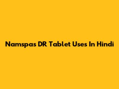 Namspas DR Tablet Uses In Hindi