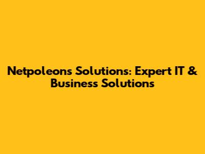 Netpoleons Solutions: Expert IT & Business Solutions