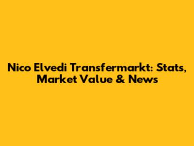 Nico Elvedi Transfermarkt: Stats, Market Value & News