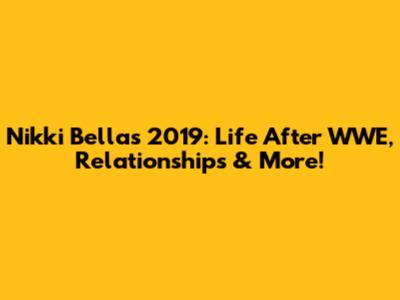 Nikki Bella's 2019: Life After WWE, Relationships & More!