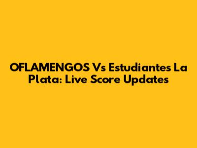 OFLAMENGOS Vs Estudiantes La Plata: Live Score Updates