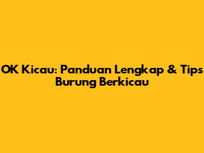 OK Kicau: Panduan Lengkap & Tips Burung Berkicau