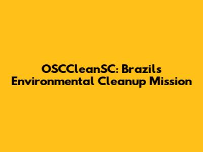 OSCCleanSC: Brazil's Environmental Cleanup Mission