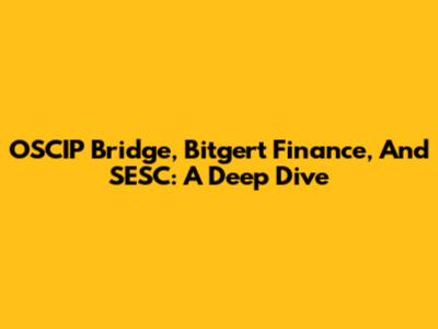 OSCIP Bridge, Bitgert Finance, And SESC: A Deep Dive