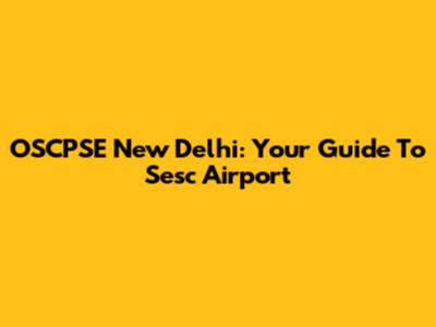 OSCPSE New Delhi: Your Guide To Sesc Airport