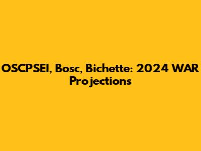 OSCPSEI, Bosc, Bichette: 2024 WAR Projections