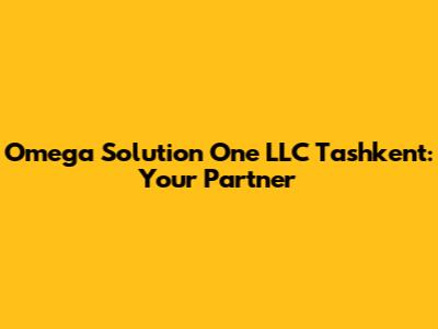 Omega Solution One LLC Tashkent: Your Partner