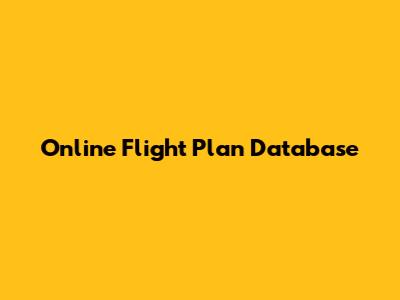 Online Flight Plan Database
