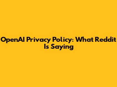 OpenAI Privacy Policy: What Reddit Is Saying