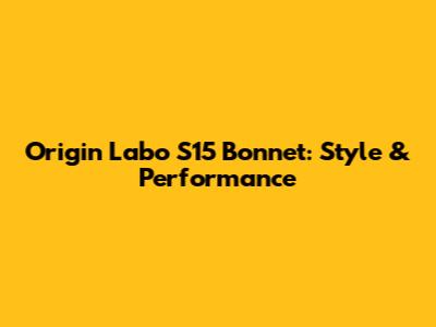 Origin Labo S15 Bonnet: Style & Performance