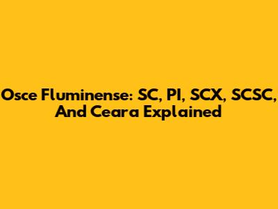 Osce Fluminense: SC, PI, SCX, SCSC, And Ceara Explained