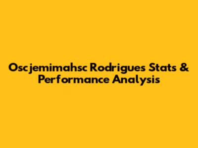 Oscjemimahsc Rodrigues Stats & Performance Analysis