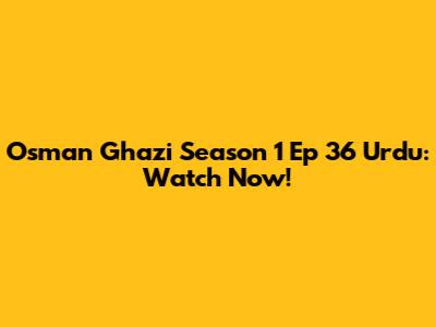 Osman Ghazi Season 1 Ep 36 Urdu: Watch Now!