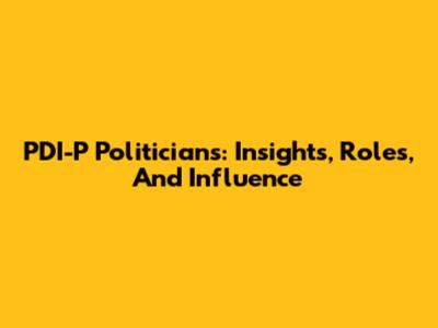 PDI-P Politicians: Insights, Roles, And Influence