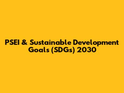 PSEI & Sustainable Development Goals (SDGs) 2030