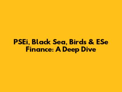 PSEi, Black Sea, Birds & ESe Finance: A Deep Dive