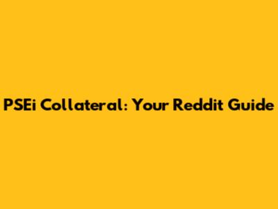 PSEi Collateral: Your Reddit Guide