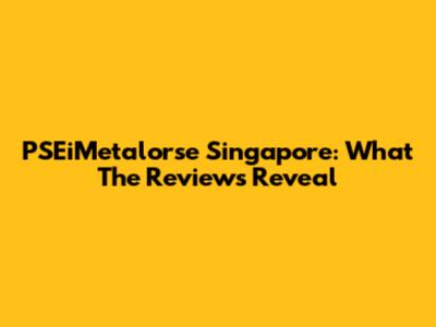 PSEiMetalorse Singapore: What The Reviews Reveal