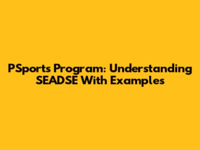 PSports Program: Understanding SEADSE With Examples