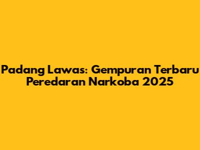 Padang Lawas: Gempuran Terbaru Peredaran Narkoba 2025