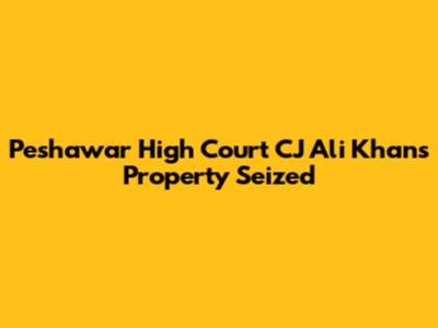 Peshawar High Court CJ Ali Khan's Property Seized