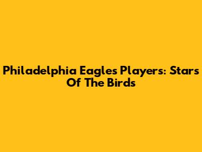 Philadelphia Eagles Players: Stars Of The Birds