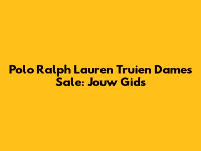 Polo Ralph Lauren Truien Dames Sale: Jouw Gids