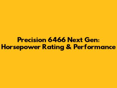 Precision 6466 Next Gen: Horsepower Rating & Performance