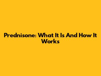 Prednisone: What It Is And How It Works