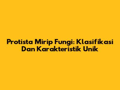 Protista Mirip Fungi: Klasifikasi Dan Karakteristik Unik