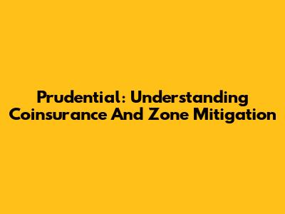 Prudential: Understanding Coinsurance And Zone Mitigation