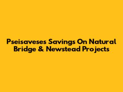 Pseisavese's Savings On Natural Bridge & Newstead Projects