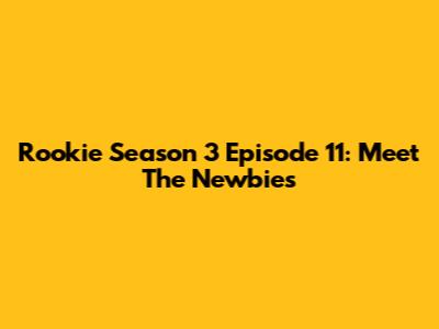 Rookie Season 3 Episode 11: Meet The Newbies