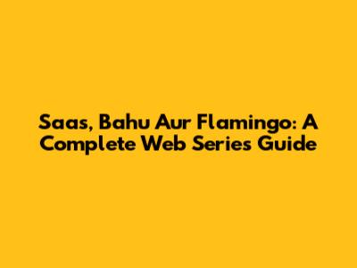 Saas, Bahu Aur Flamingo: A Complete Web Series Guide