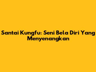 Santai Kungfu: Seni Bela Diri Yang Menyenangkan