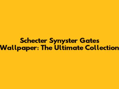 Schecter Synyster Gates Wallpaper: The Ultimate Collection