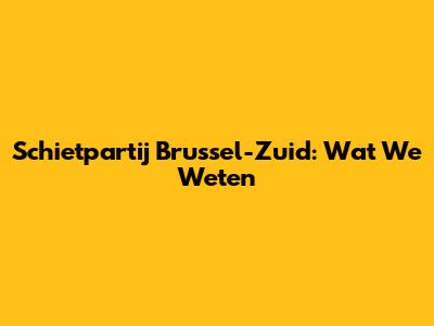 Schietpartij Brussel-Zuid: Wat We Weten