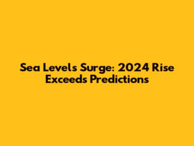 Sea Levels Surge: 2024 Rise Exceeds Predictions