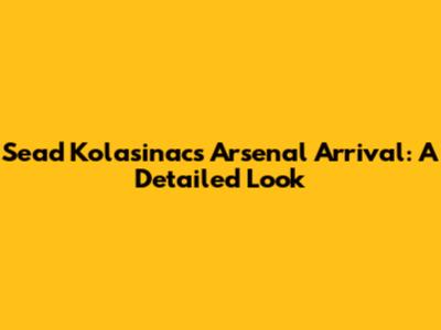 Sead Kolasinac's Arsenal Arrival: A Detailed Look