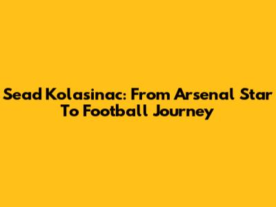 Sead Kolasinac: From Arsenal Star To Football Journey