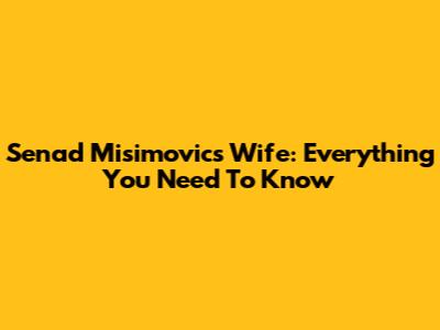 Senad Misimovic's Wife: Everything You Need To Know
