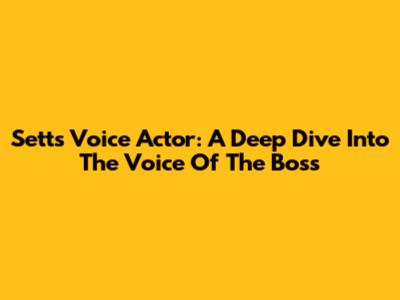 Sett's Voice Actor: A Deep Dive Into The Voice Of The Boss