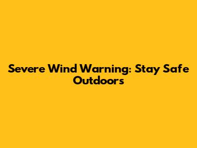 Severe Wind Warning: Stay Safe Outdoors