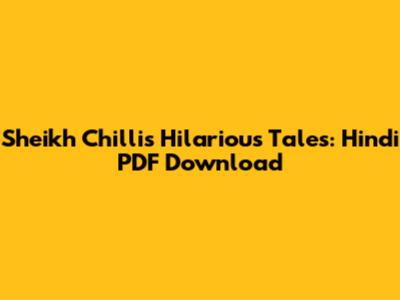 Sheikh Chilli's Hilarious Tales: Hindi PDF Download