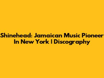 Shinehead: Jamaican Music Pioneer In New York | Discography