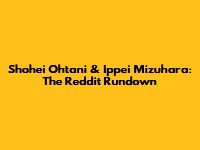 Shohei Ohtani & Ippei Mizuhara: The Reddit Rundown